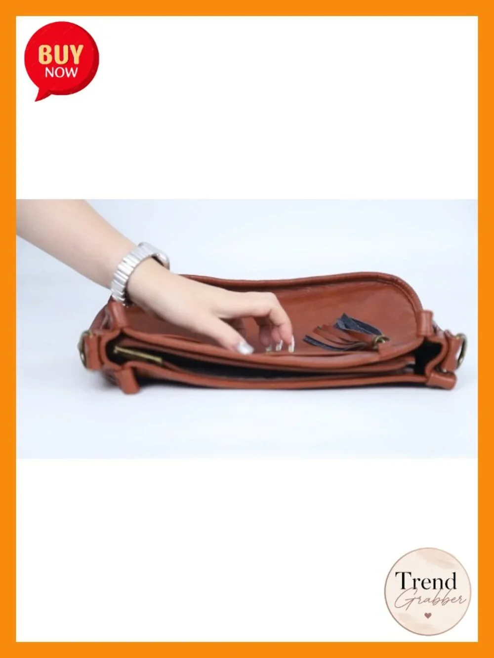 Trendy Vegan Leather Hobo Crossbody Bag with Tassel & Guitar Strap